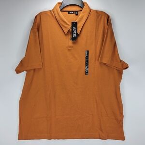 Apt 9 Short Sleeve Polo Shirt Slim Fit Mens 2XL Orange Business Casual Work